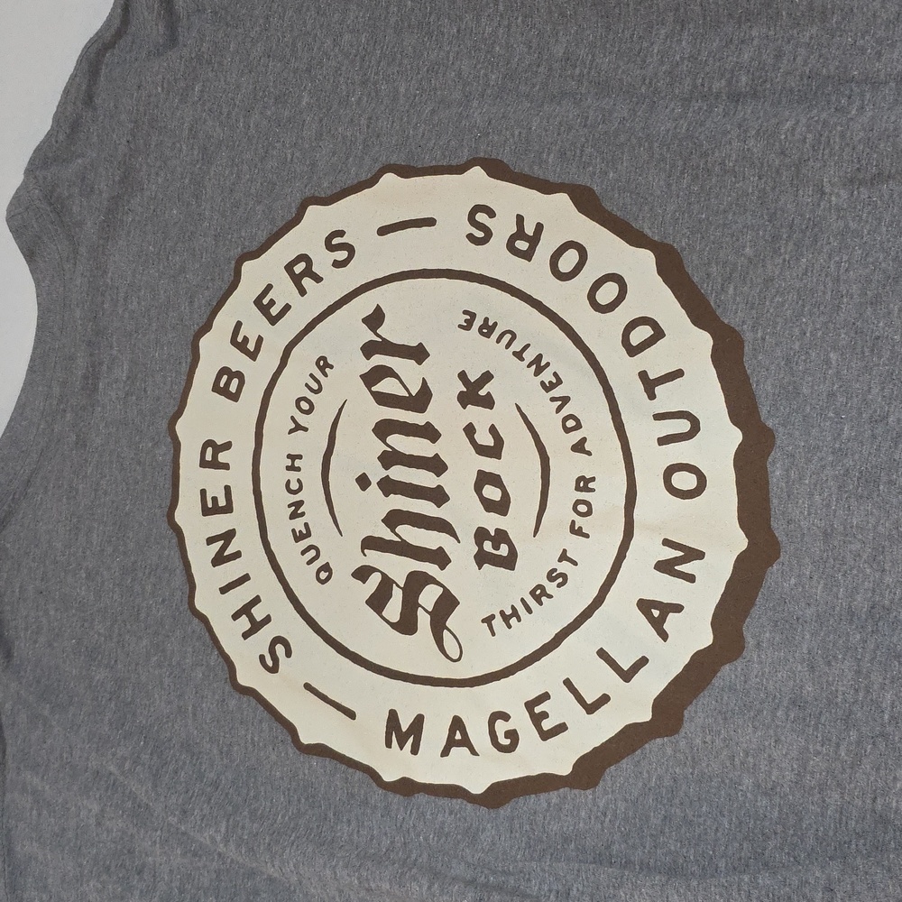 Mens XXL Grey Megellan Outdoors Shiner Bock Tshirt